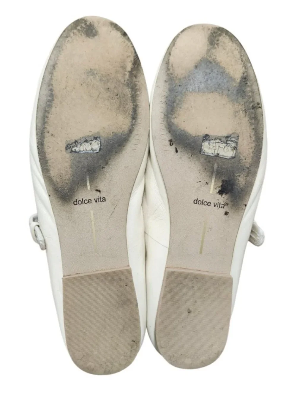 Dolce Vita White Leather Mary Jane Flats Womens Size 6.5 Buckle Strap Ballet - Picture 9 of 11